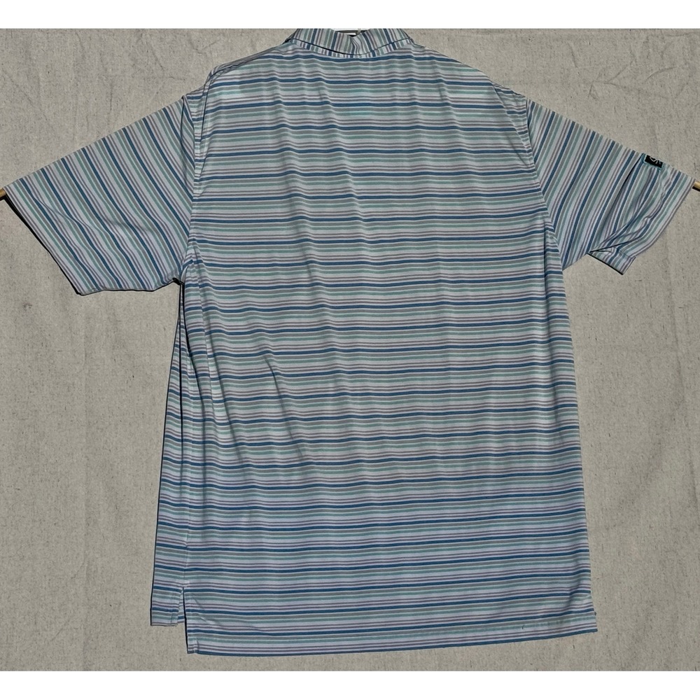Peter Millar Scotty Cameron Summer Comfort Striped Polo Shirt Mens XL Blue Green - Picture 2 of 10